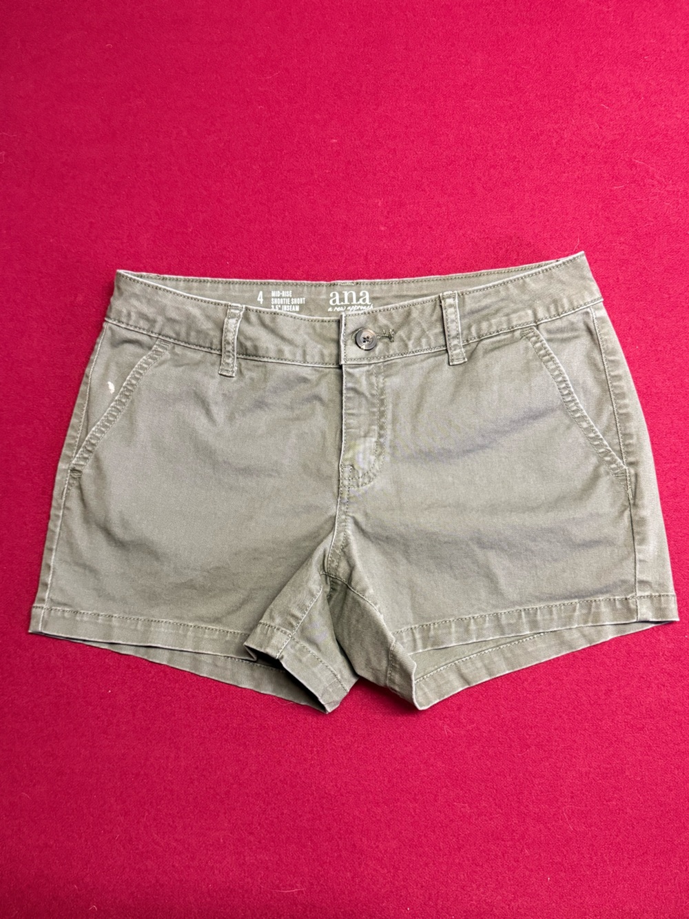 a.n.a Olive Green Women's Denim-Style Casual Shorts Size 4